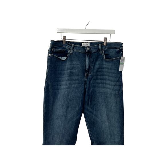 FRAME WOMENS 34 LE HIGH-RISE STRAIGHT FIT ANKLE JEANS BESTIA MEDIUM BLUE DENIM - Picture 7 of 12